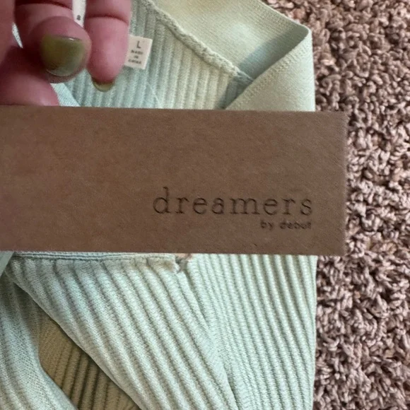 Sage Ribbed Cross-Back Crop Top - Picture 5 of 5